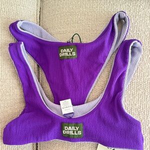 Daily Drills Wavy Top and Bottom - Purple NWT